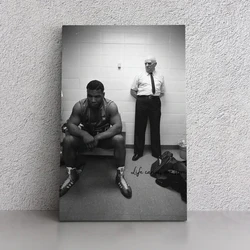 Young Mike Tyson and His Coach Cus D'Amato Before His First Pro Fight Art Poster Canvas Painting Wall Prints Picture  Home Decor