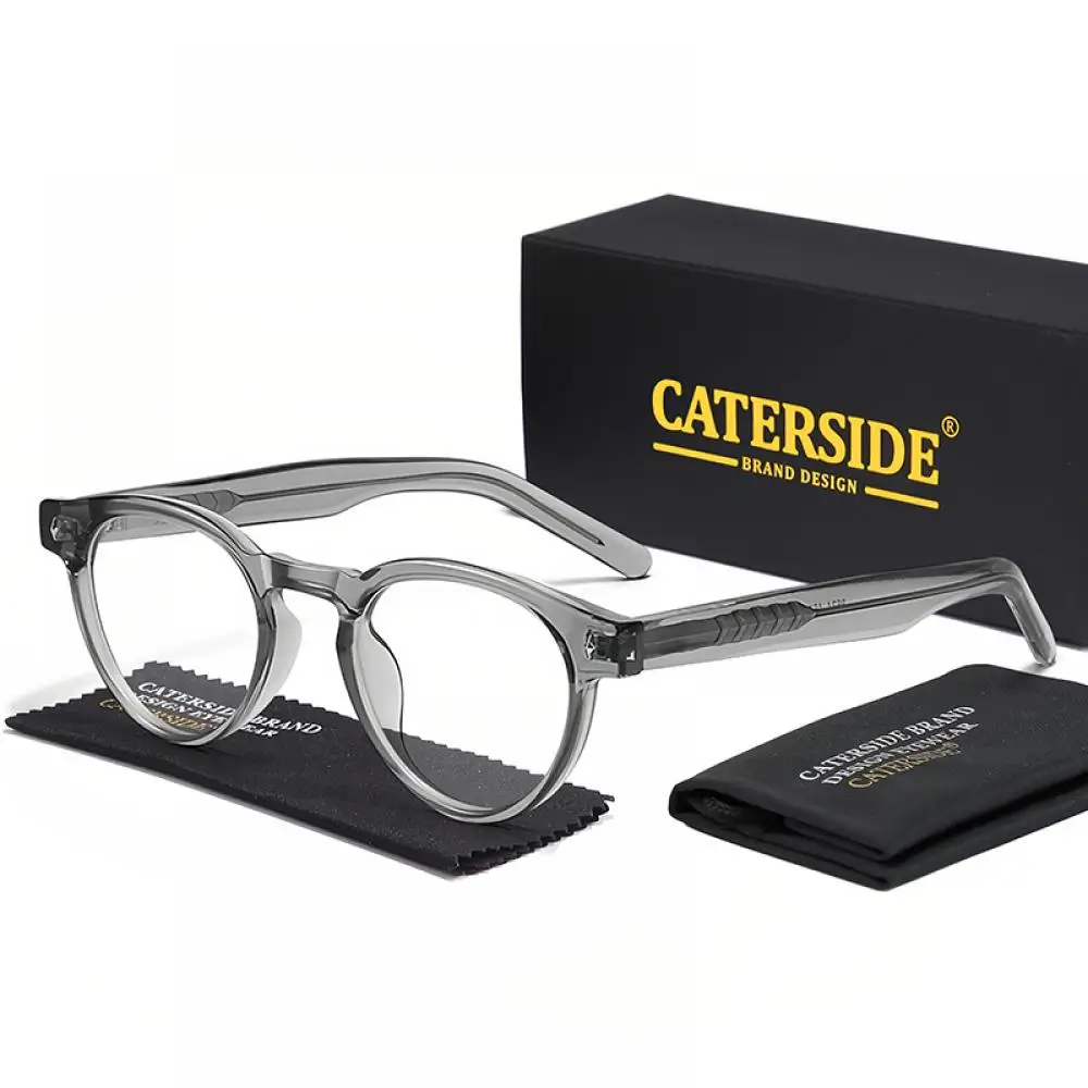 CATERSIDE Modische Damen-Rundbrille mit Blaulichtfilter, Premium Tr-90-Rahmen, Herren-Outdoor-Business- und Büro-Schutzbrille – Detail 12