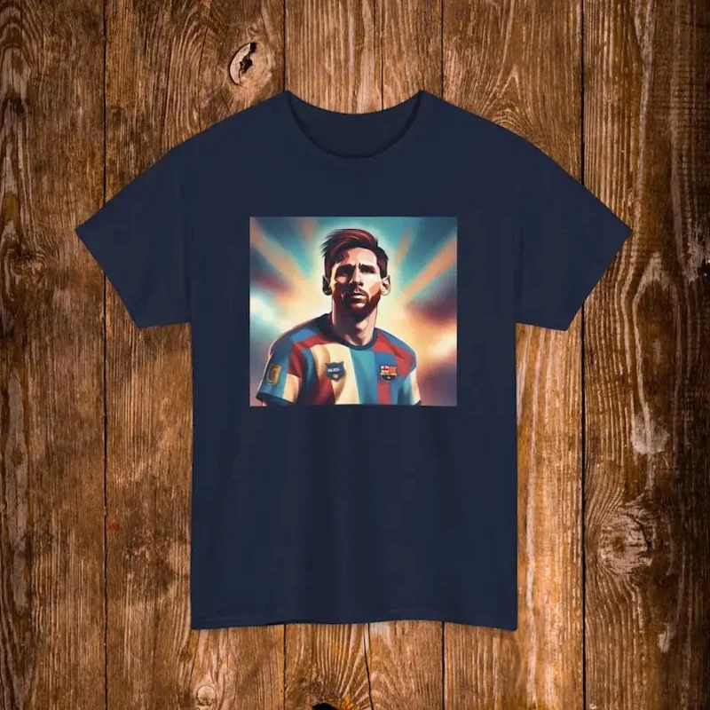 

Hot sale HD printing casual goat Messi T-shirt men's sports pure cotton breathable women's gift short sleeve