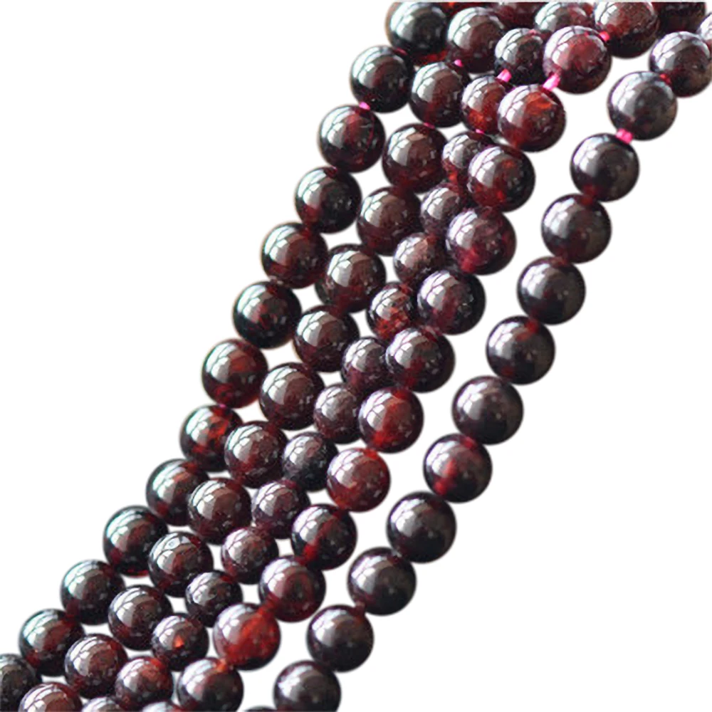 

Grade A+ Natural Garnet Beads 4mm-9mm Cherry Red Color NOT Dyed Smooth Polished Round 15.4 Inch Strand