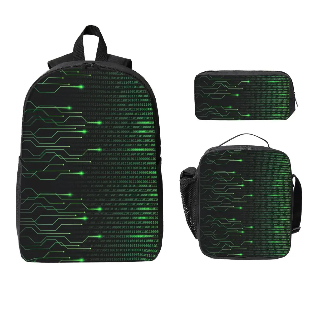 

Binary Code Inside Throw Blanket And Lightweight Fleece Backpack Boy Girl BookBag School Bag 3ps Insulated Lunch Bag Pencil Case
