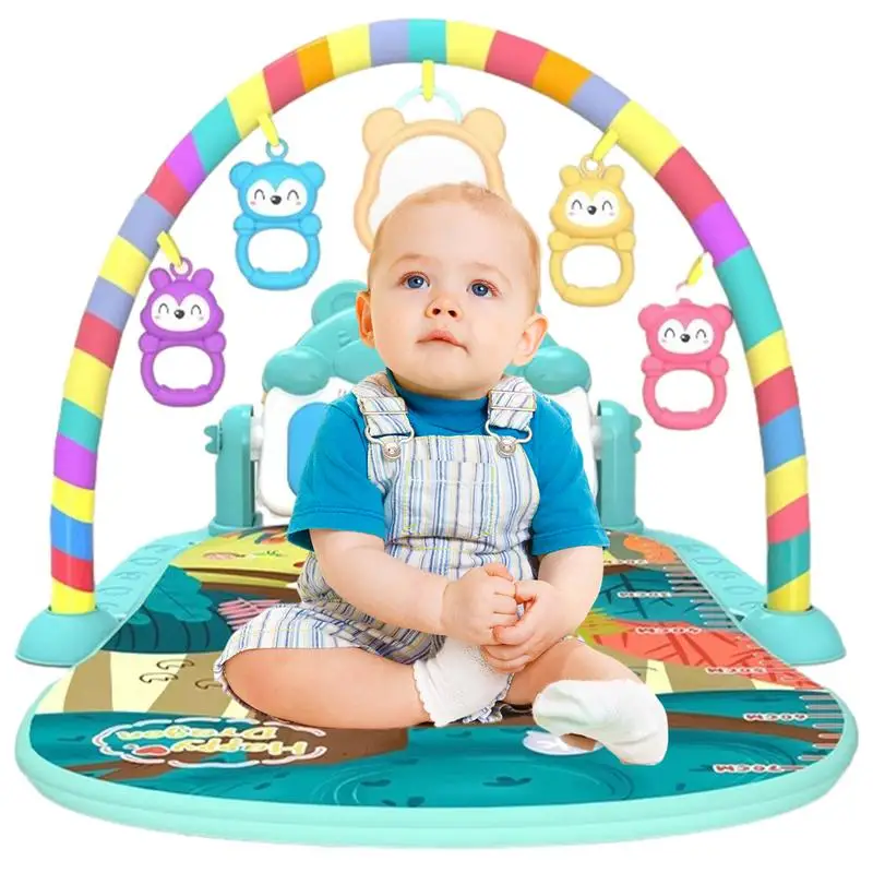 Estera de juego para gimnasio, juguete de aprendizaje de música, escenarios inteligentes, juguetes para niños pequeños para 3-6 meses, recién nacidos, vacaciones de cumpleaños y