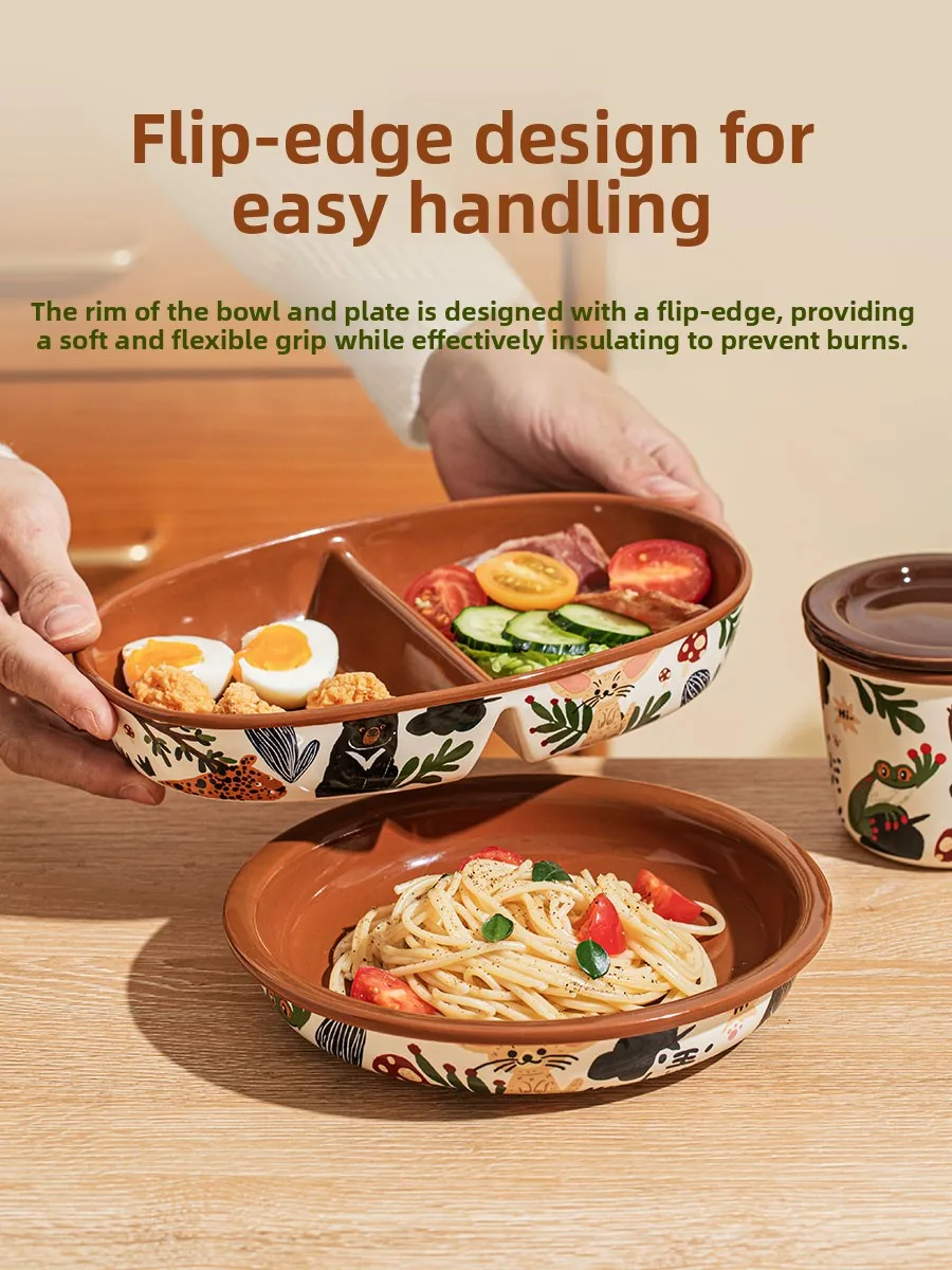 

Тарелка для завтрака Creative Cerc с разделителями, глубокая тарелка для завтрака, набор для сервировки стола, для домашнего использования