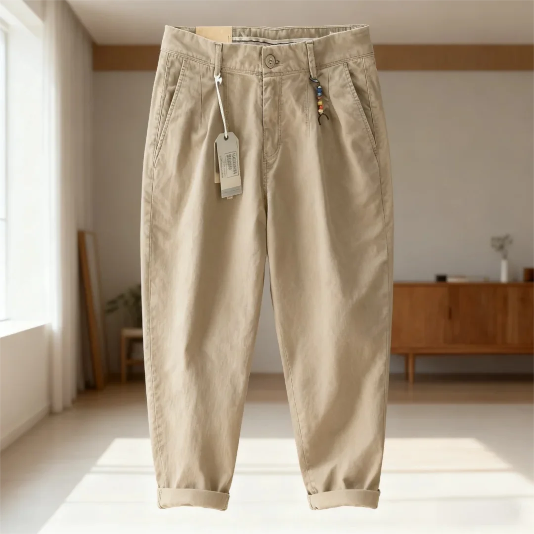 

Men's Retro Workwear Pants - Straight Leg Cargo Trousers in Solid Color for Urban Outdoor Style (Seasonless Versatile Fit)