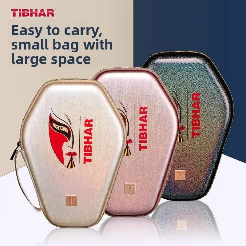 TIBHAR table tennis racket cover, racket bag, gourd portable racket cover, hard face pattern, diamond shape