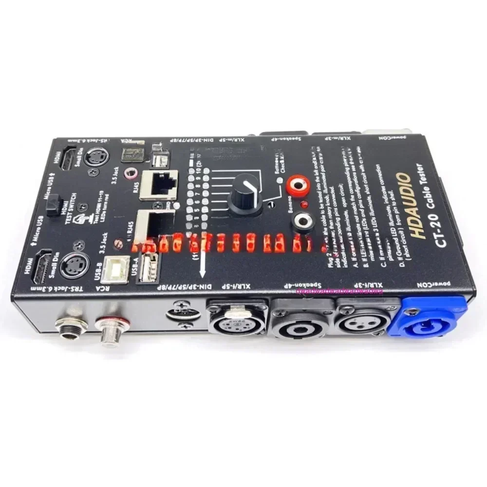 

CT-20 multi-function line tester, audio cable, XLR signal line tester, HDMI line tester, supports testing 20 types