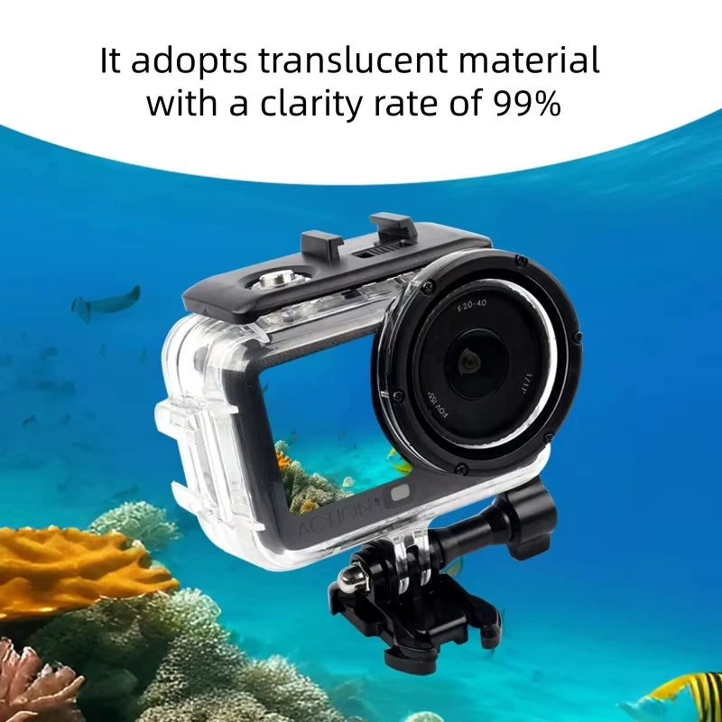 

60M Waterproof Underwater Protective Diving Housing Cover Case Shell for DJI Action 6 Camera Accessories