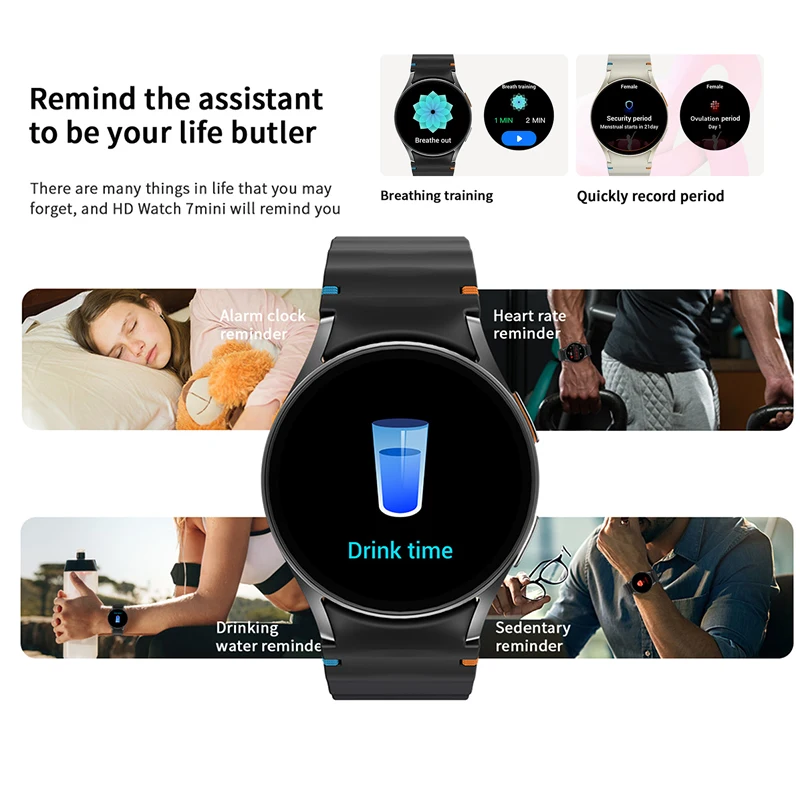 HD WATCH 7 Mini 40mm Smart Watch per Samsung IP68 Impermeabile Orologi sportivi da donna Bussola NFC GPS Tracker Frequenza cardiaca Smartwatch