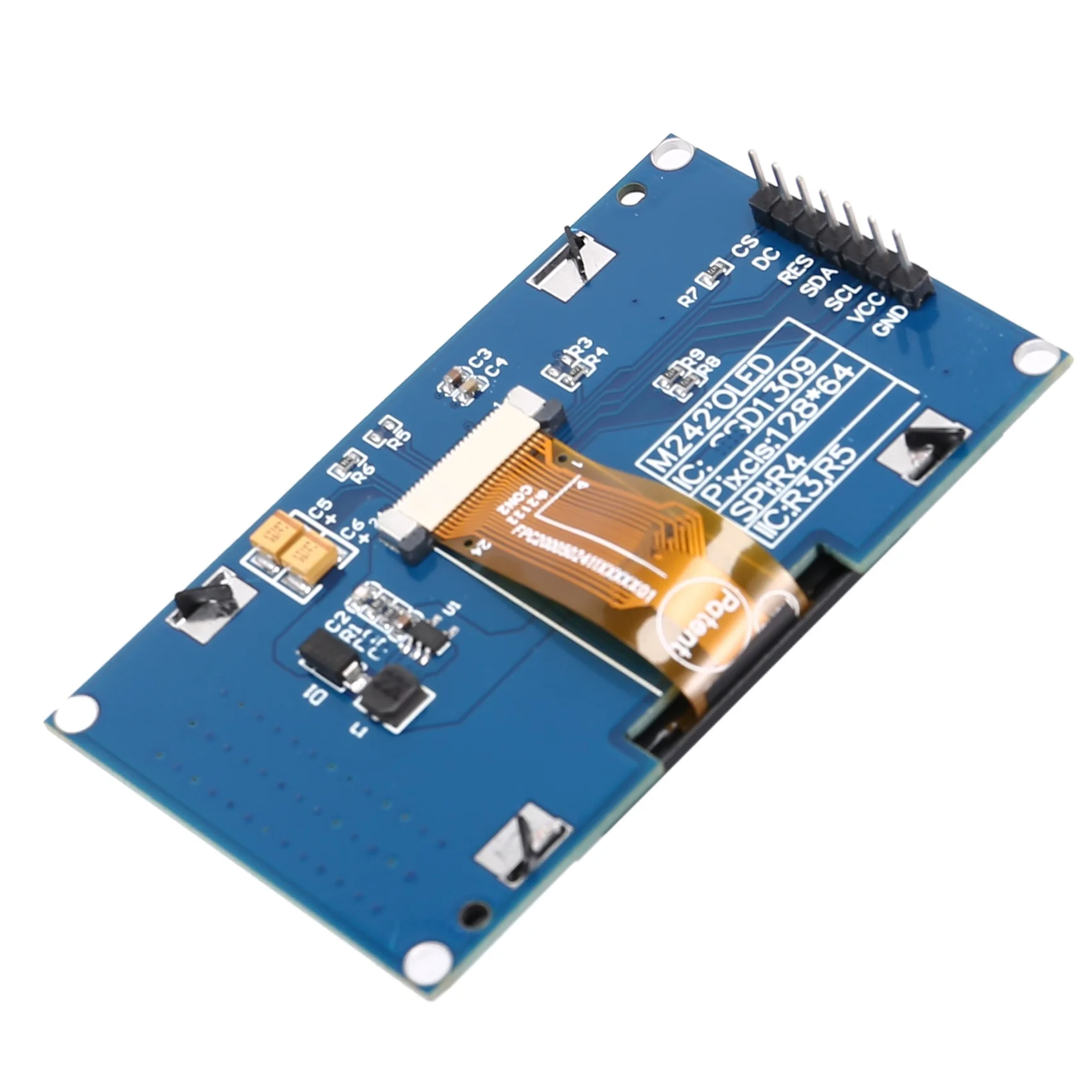 

2,4-дюймовый OLED-дисплей, модуль ЖК-экрана 128X64 Интерфейс SPI/IIC SSD1309-Новый