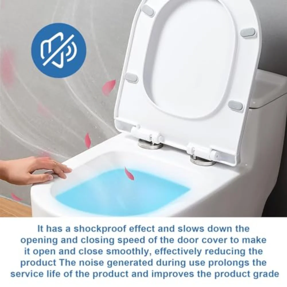 مجموعة مفصلات مقعد المرحاض في جميع أنحاء العالم مع مفصلات معدنية آلية إغلاق ناعمة وبلاستيك ABS لمقاعد المرحاض القياسية #5