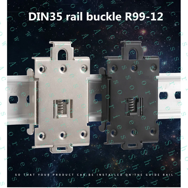 PP+ 5pcs R99-12 DIN buckle Small SSR solid state relay 35mm rail mounting frame