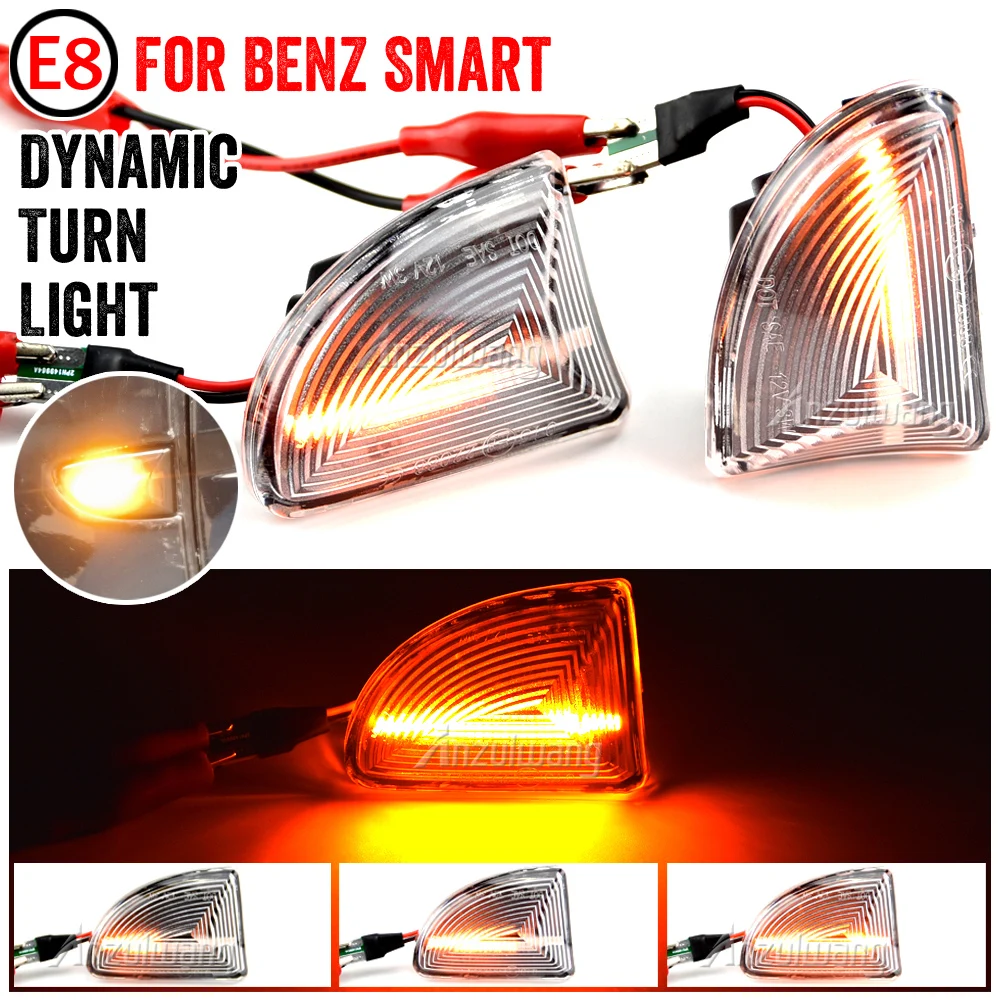 LED Dynamic Car Blinker Side Mirror Marker Turn Signal Lights Lamp Accessories For Smart Fortwo 451 MK1 MKII 2007-2015