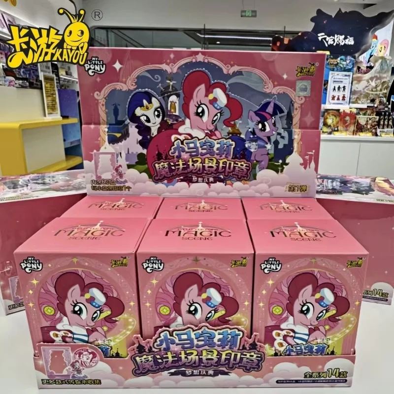 New Genuine KAYOU My Little Pony Rubber Doll Magic Scene Seal The First Bullet Blind Box Rare Style Pinkie Pie Rarity Kids Gifts