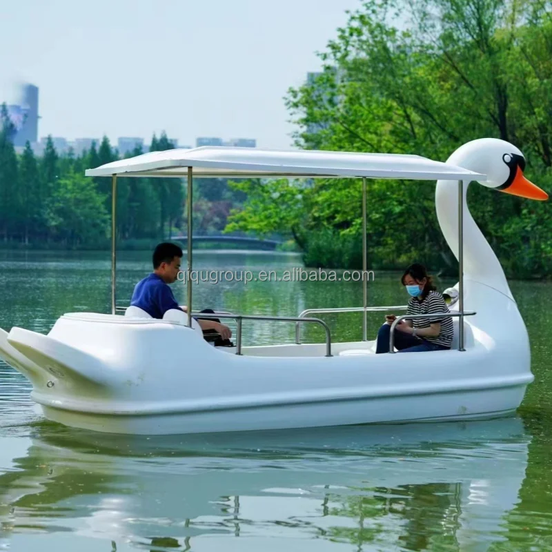 Equipo para parque acuático, diferentes tipos de tema animal, barco eléctrico barato con pedal de agua de fibra de vidrio
