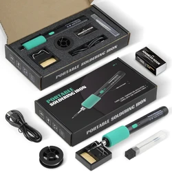 15W5V Wireless soldering iron tool kit, fast heating portable USB charging, wire holder for welding and servicing
