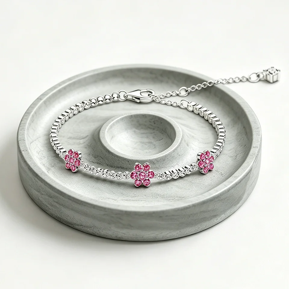 2026 New 925 Silver Hot Selling Lucky Flower Colorful Zircon Exquisite Adjustment DIY Charm Jewelry Bracelet Display Tool
