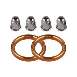 1 Set Motorcycle Exhaust Gasket Nut Chrome Plated M6 Cap Nut Exhaust Pipe Washer Set Motorcycle Parts for Honda