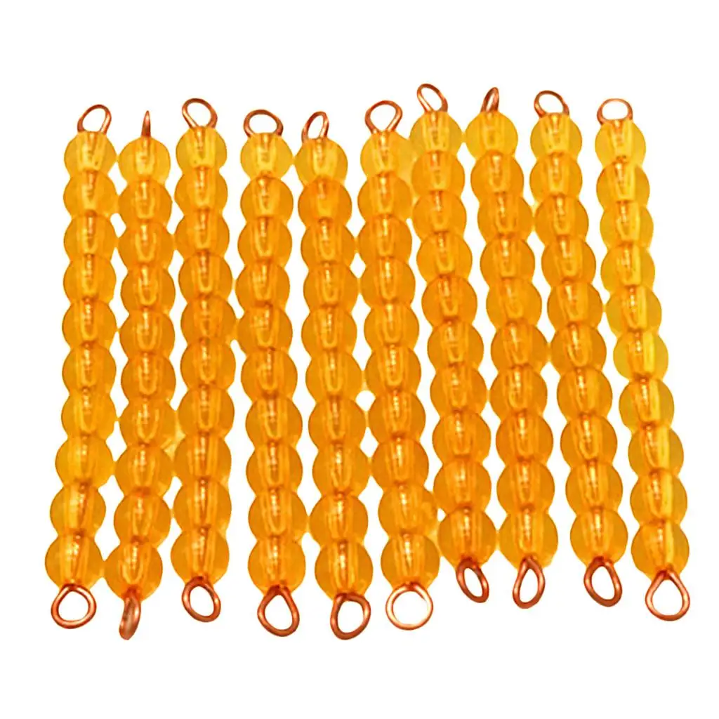 10pcs Montessori Mathamatic วัสดุสิบลูกปัดบาร์เด็กคณิตศาสตร์ของเล่นเพื่อการศึกษา