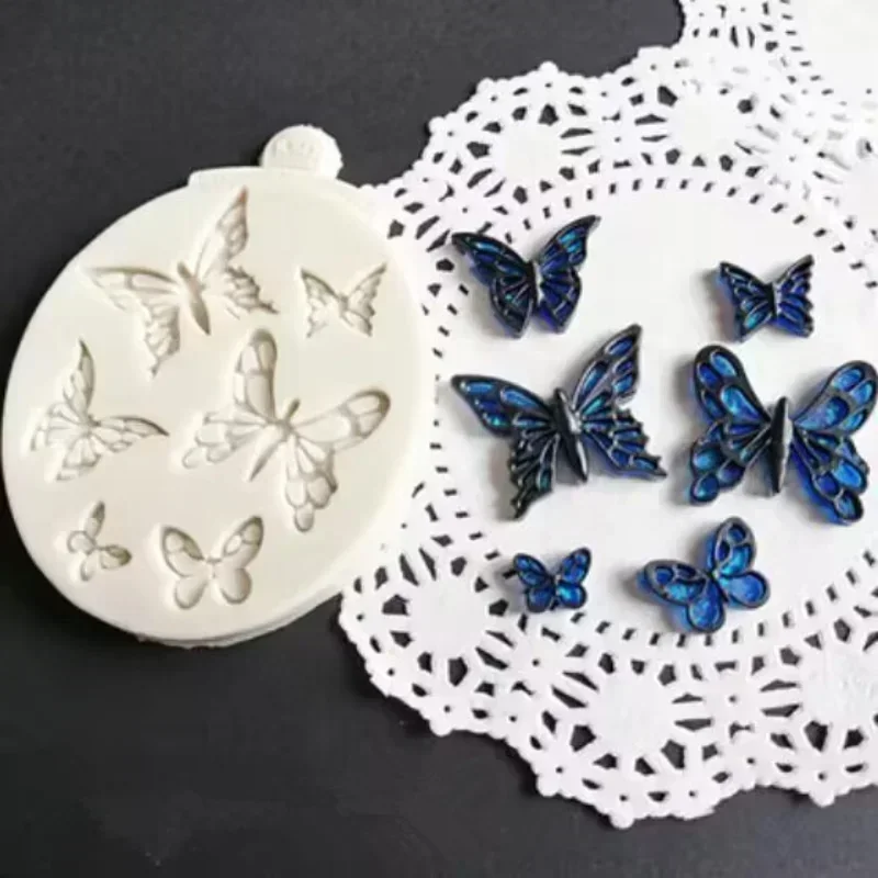 Butterfly Silicone Mold Fondant Chocolate Biscuit Cake Decoration Baking Tool Crystal Epoxy Mold Bakeware Handmade Cake Decor