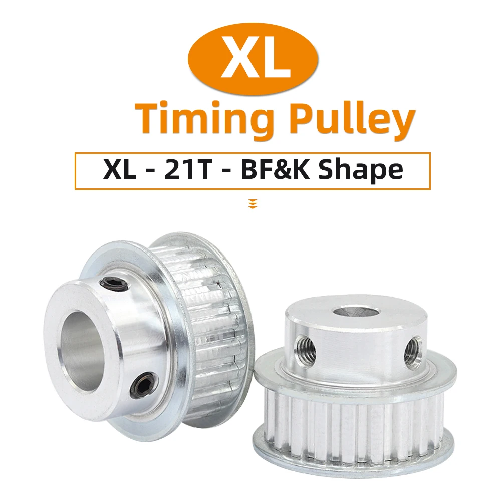 Toothed Pulley XL21T  Bore 5-20 mm Pitch 5.08 mm Aluminum Pulley Trapezoidal Tooth Timing Belt Width 10/15 mm 21Teeth XL21T