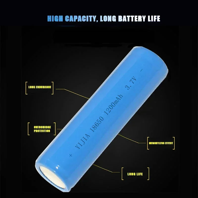 18650 3.7V 1200mAh Rechargeable Lithium Battery 18650 Suitable for Small Fan Flashlight Battery