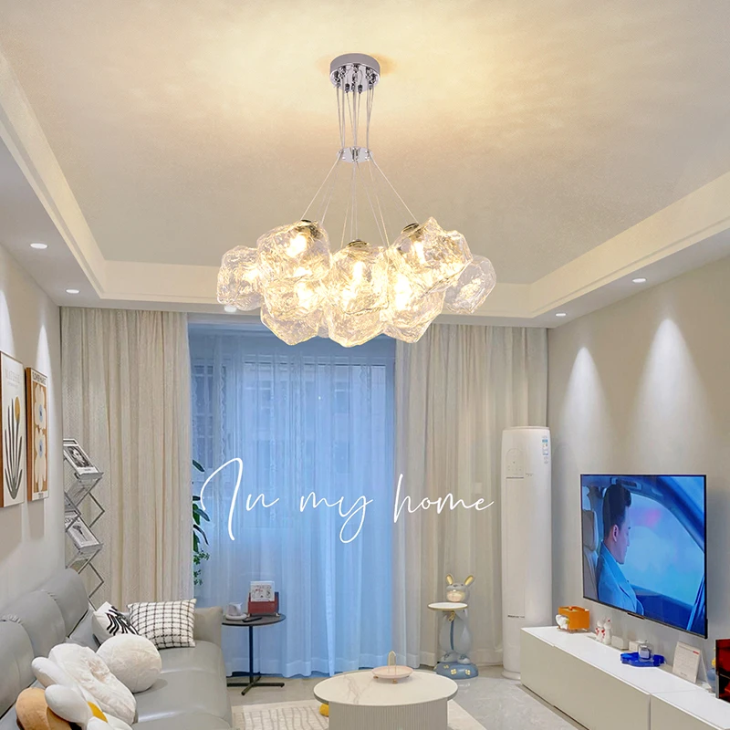 

Iced Crystal Chandeliers Lighting Designer 2024 NEW Hanging Lights Nordic Milan Led Chandeliers Living Room Indoor Lighting