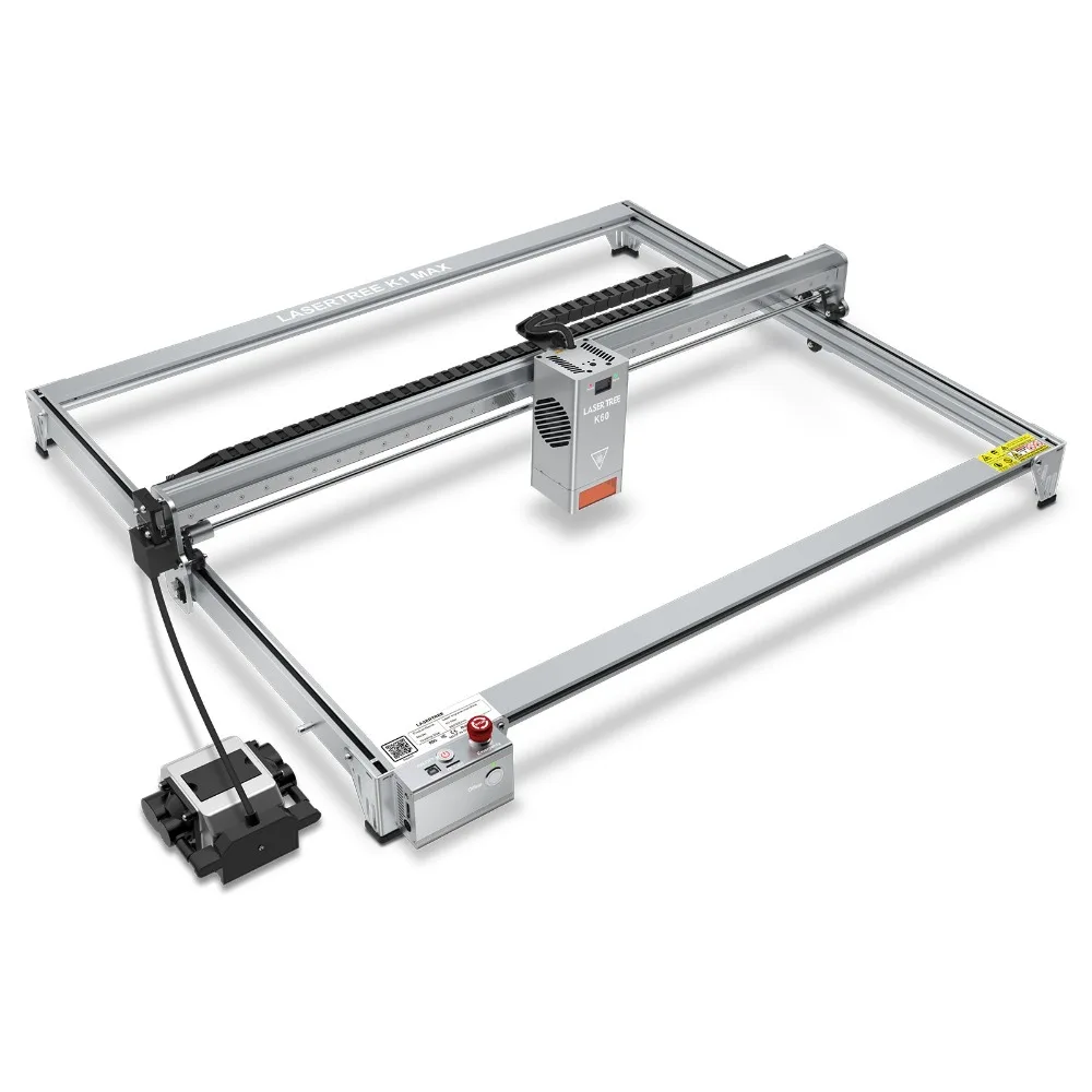 

LASER TREE Новый K1 MAX 60 Вт DIY Деревянный лазерный гравер Резак с ЧПУ Металлическая фанера Лазерный гравировальный станок с воздушным насосом для адреса ЕС
