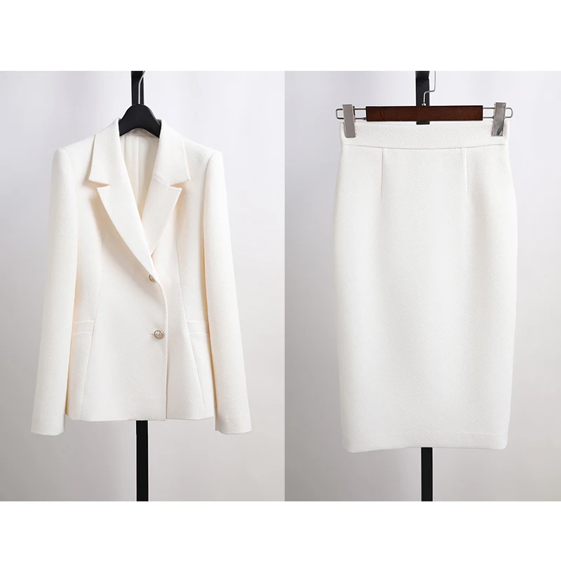 

Autumn Faion Women's Tailored Jaet Waist-Cinching + Over-Knee Wrap around Skirt 2-Piece Set Profional Women's Clo...