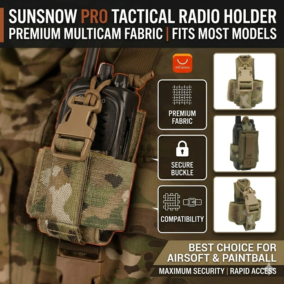 

Tactical Radio Pouch MOLLE Walkie Talkie Bag Mini GPS Holder Military Gear for Airsoft Paintball Hunting Accessory Outdoor Case