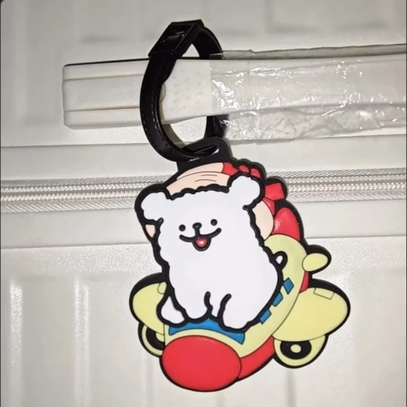  Cute Cartoon Dog Silicone Luggage Tag Anti‑Lost Suitcase Name Label Portable Baggage Identifier Travel Bag Accessory view 4