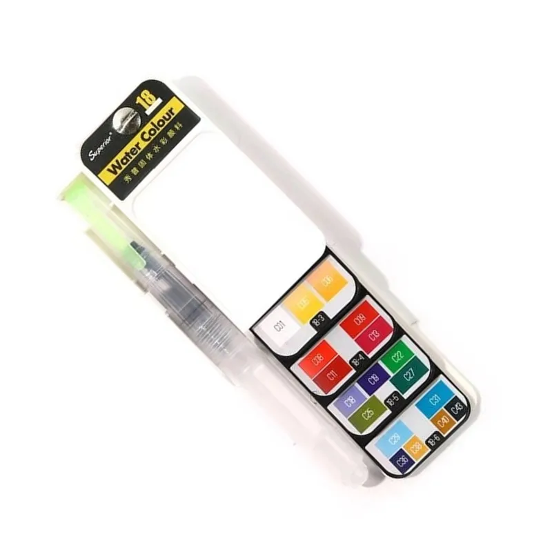 

Superior 42/33/25/18 Colors Solid Watercolor Pigment Portable Fan-Shaped Artist Art Outdoor Painting Tool Student Gift