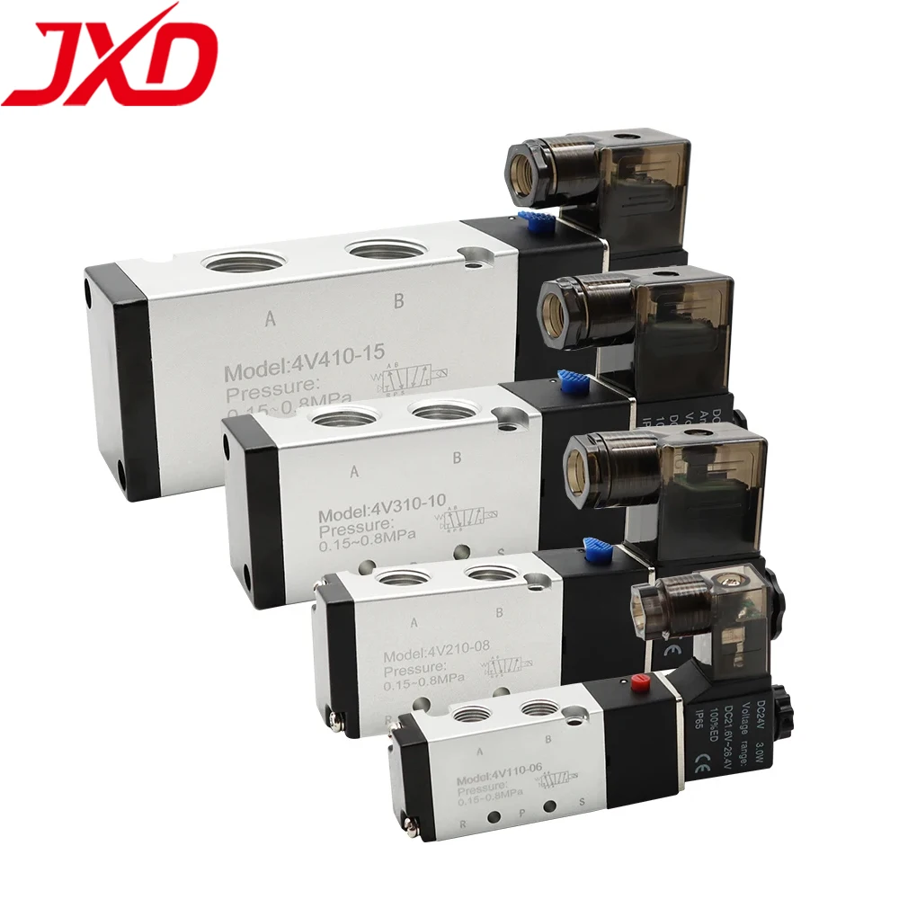JXD 4V210-08 4V210-06 Pneumatic Solenoid Valve 5/2 Way Air Control Valve 1/4