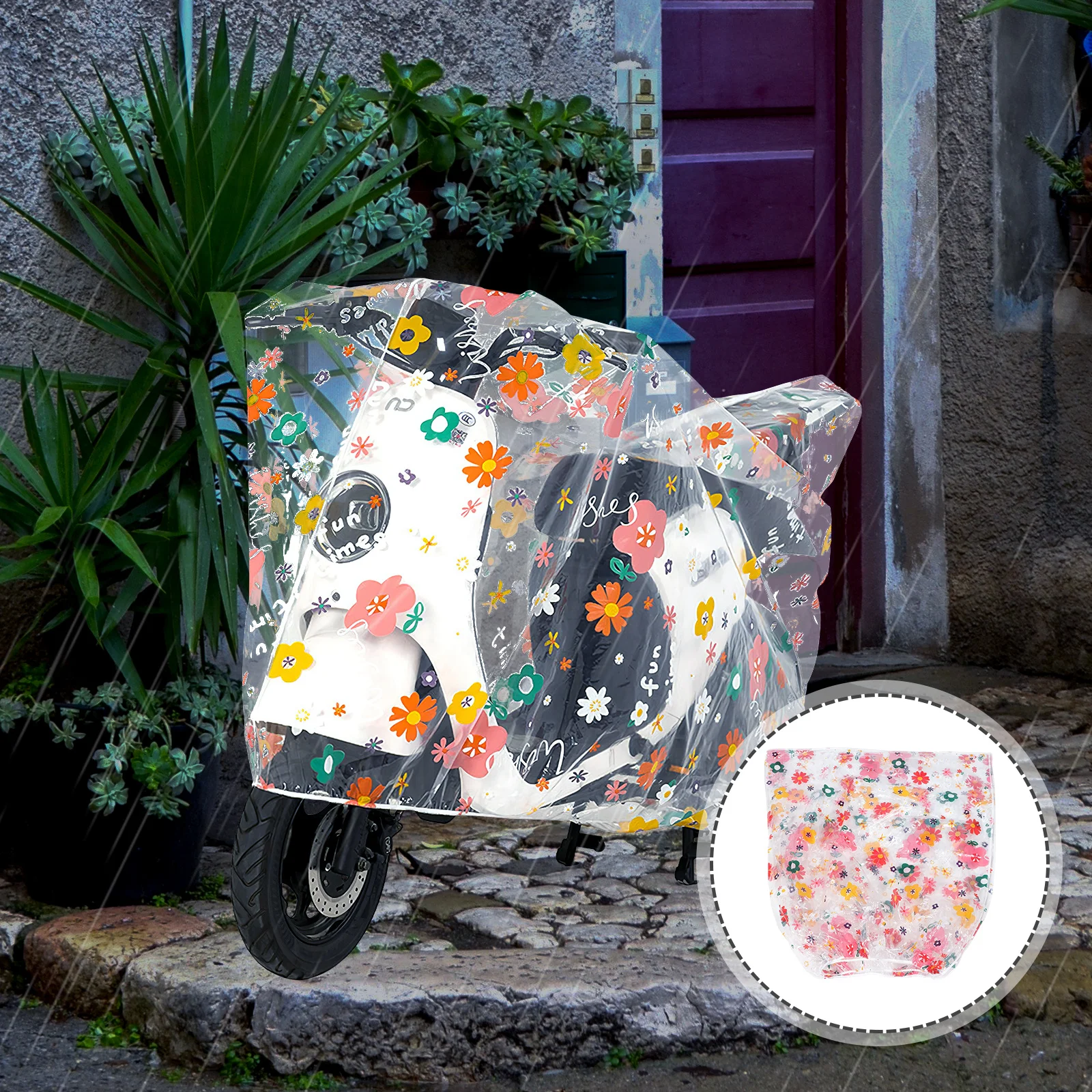 غطاء دراجة عالمي مقاوم للماء مادة Peva مقاومة للحرارة في الهواء الطلق مقاوم للمطر ملحقات ركوب الدراجات غطاء دراجة نارية #3