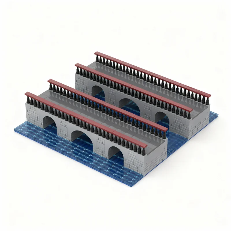

901pcs MOC Double Bridge Modular Streetscape Model Building Blocks Construction Toy Christmas Gifts DIY Creative Idea Education
