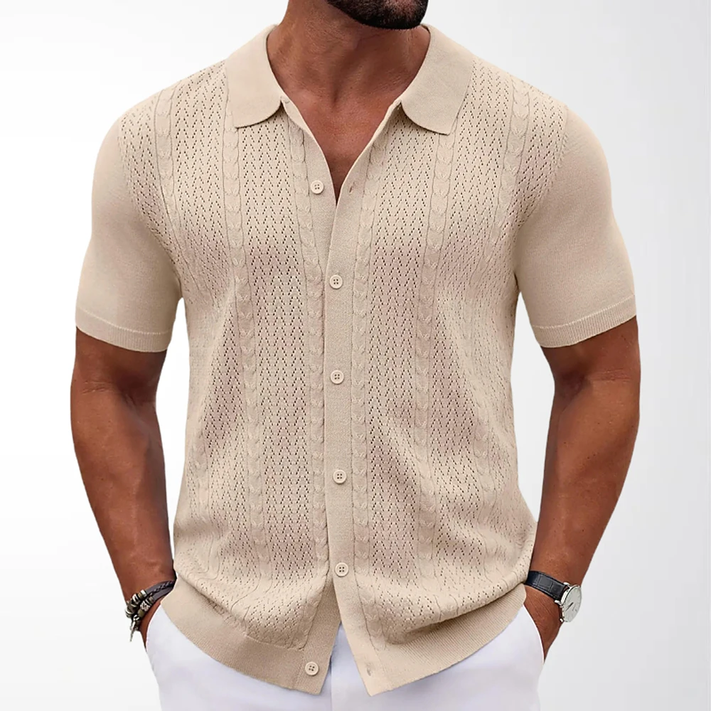 2026 Sommer Neu Herren Einfarbiges Kurzarmhemd Amerikanischer Retro-Mode-Trend Streetwear Lässiges Atmungsaktives Schlichtes Herren-Oberteil