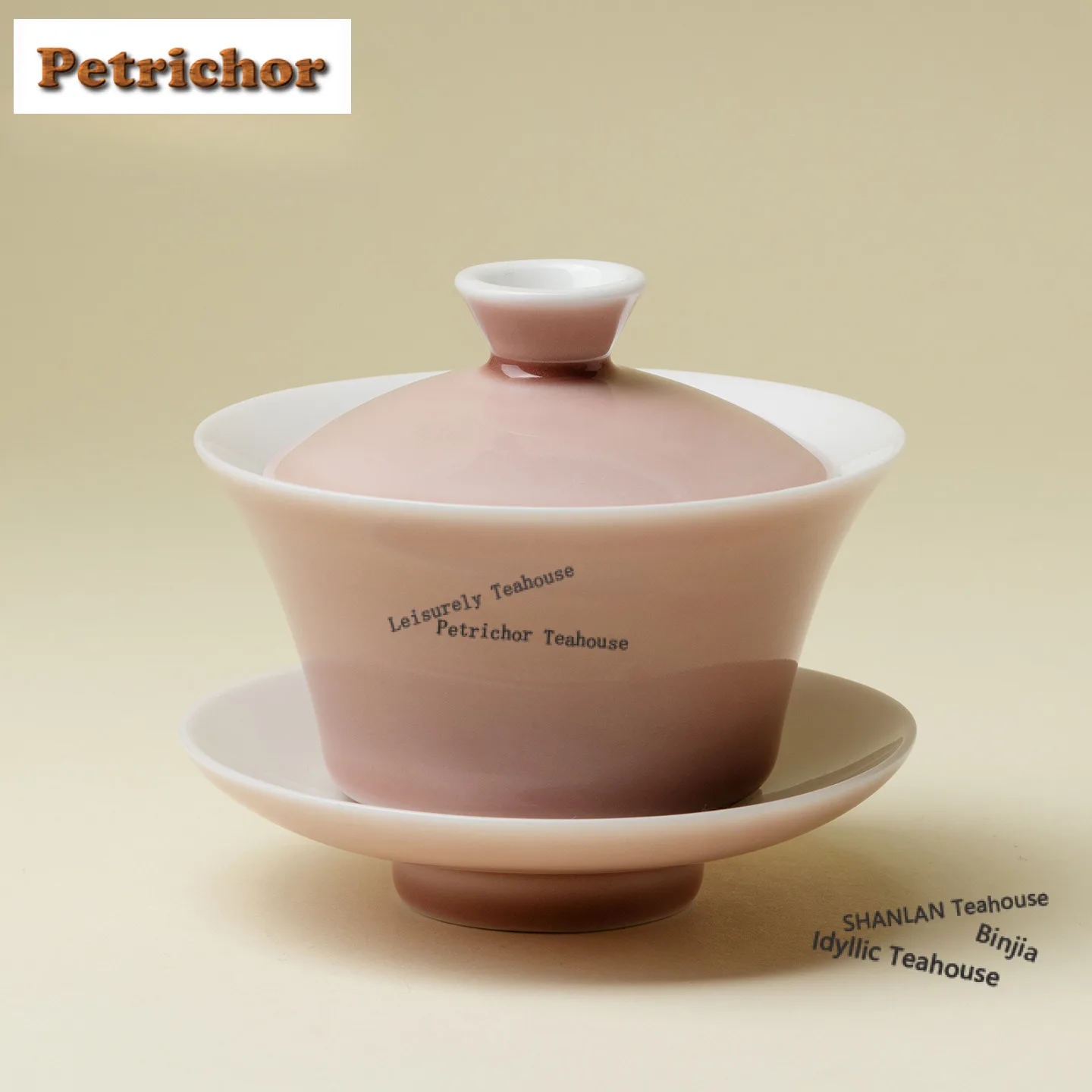 100ml Light Bean Red Three-talent Horseshoe Gaiwan Traditional Tea Tureen Tea Bowl With Lid Kit Tea Brewing Cover Bowl Teaware