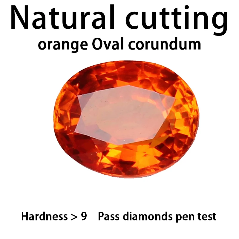 Fenda color corundum synthetic hardness over 9 pass diamond pen test highly simulate Natural stone cutting orange Oval Shape