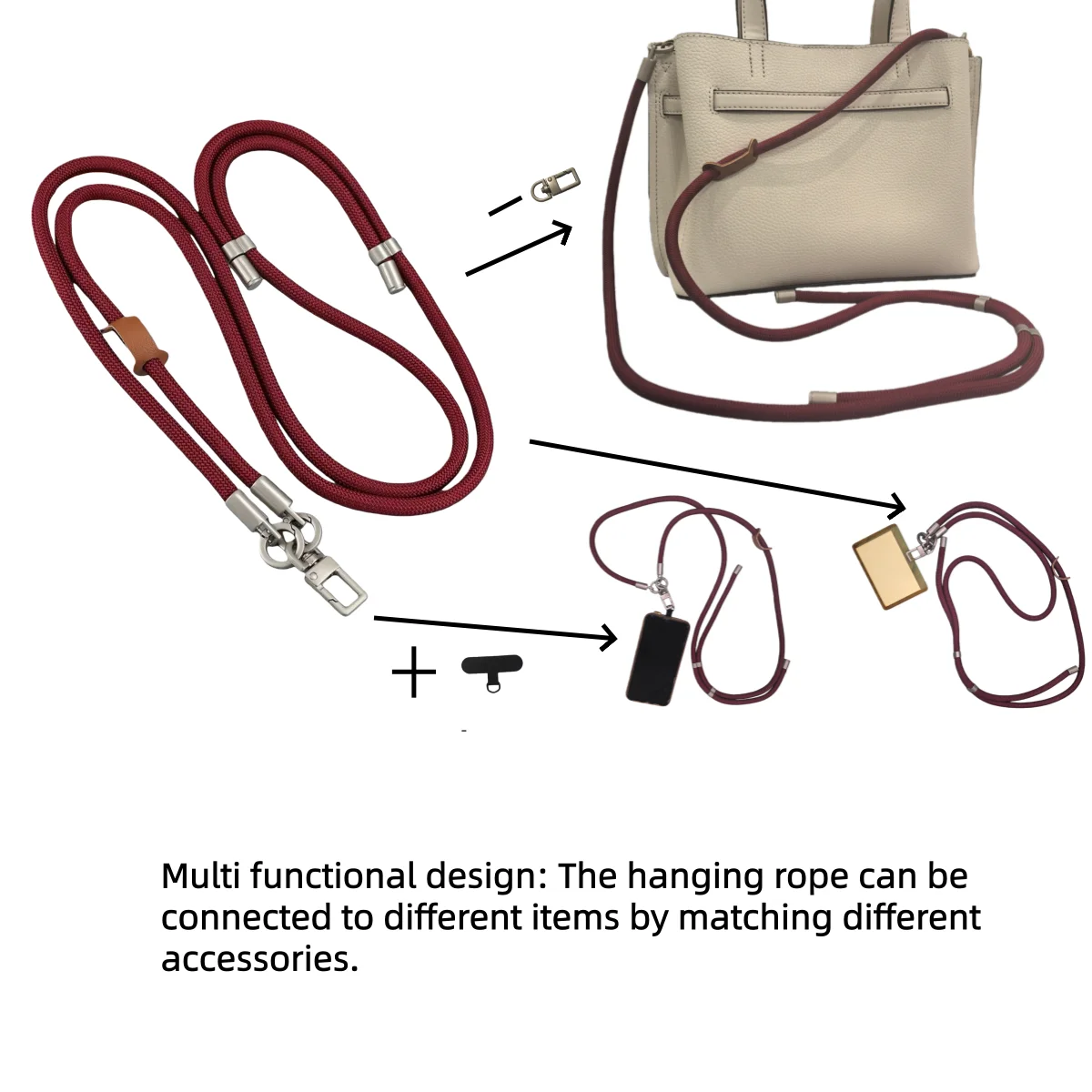 Multifunctional Crossbody or Neck Strap for Mobile Phone Replaceable Backpack Strap Personalized Design Work ID Lanyard