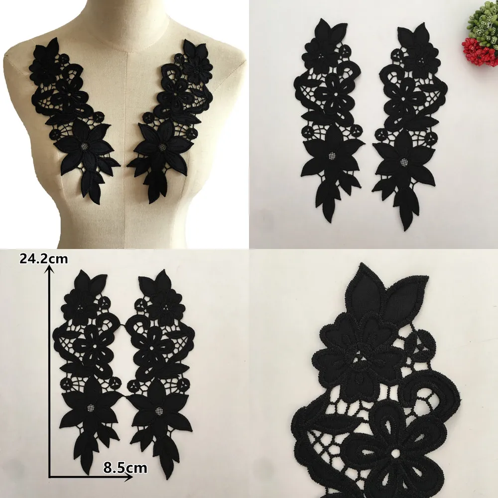 Black velvet fabric with hollowed out floral decorations fabric DIY sewing, women\'s skirts embellishments clothing accessories