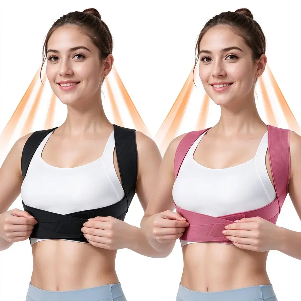Adjustable Female Posture Corrector Back Brace, Shoulder Straightening Strap for Correcting Slouch and Improving Body Posture