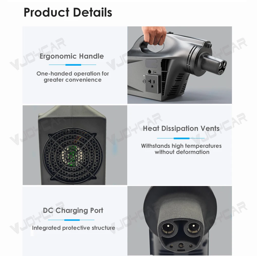 Vjoycar 4KW EU US V2L Adapter Car Power Inverter for Tesla Model 3 Y X S NACS CCS2 EV Vehicle Discharger Power Conversion view 2