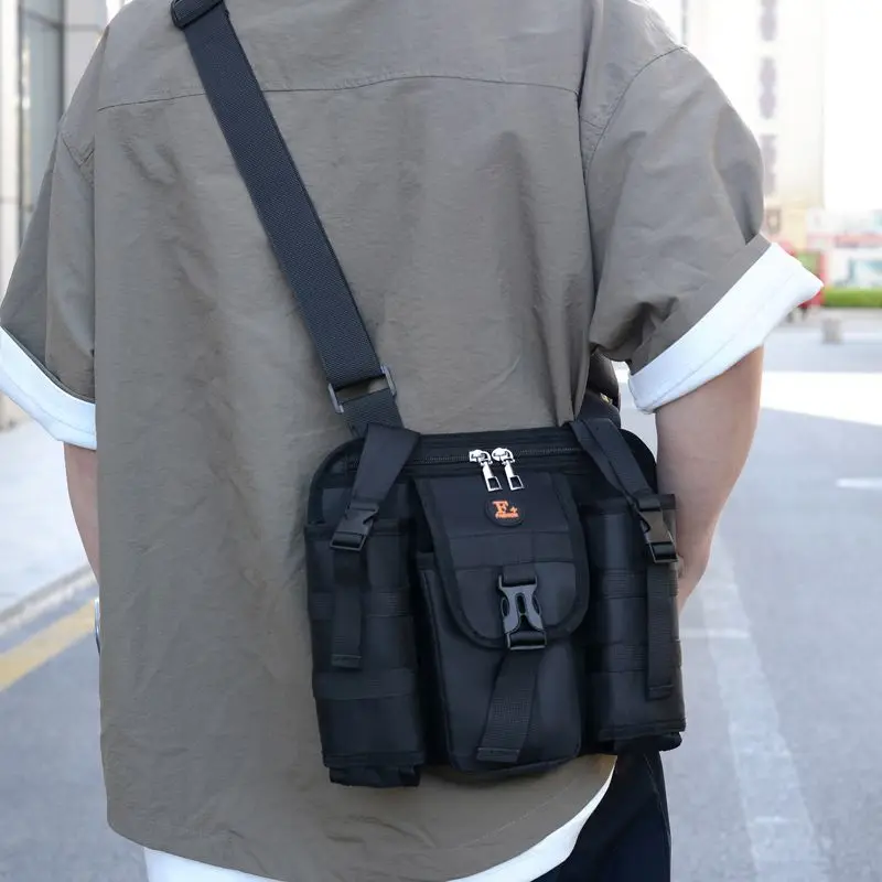 Reflective Design Chest Rig Bag Wear-resistant Tactical Vest Bag Multiple Pockets Students Chest Bag Hip-hop Streetwear Backpack