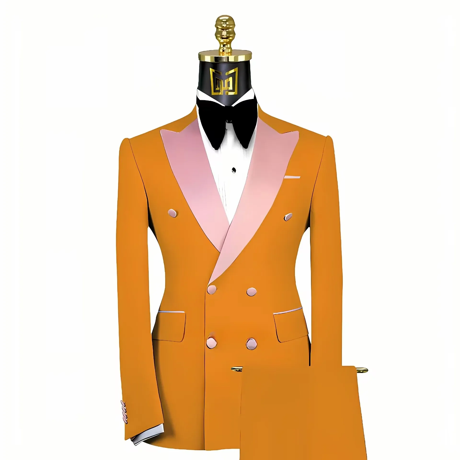 Men's 2-piece suit, Pink Peak Lapel Double-breasted Tuxedo Sky Blue Fashionable Summer Wedding Party Graduation Dress, Handmade