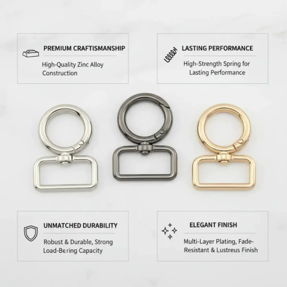 5-100 Pcs 13-38mm Zinc Alloy Swivel Lobster Clasp Bag Strap Spring Snap Buckle Carabiner Keychain Webbing Clasps Accessories