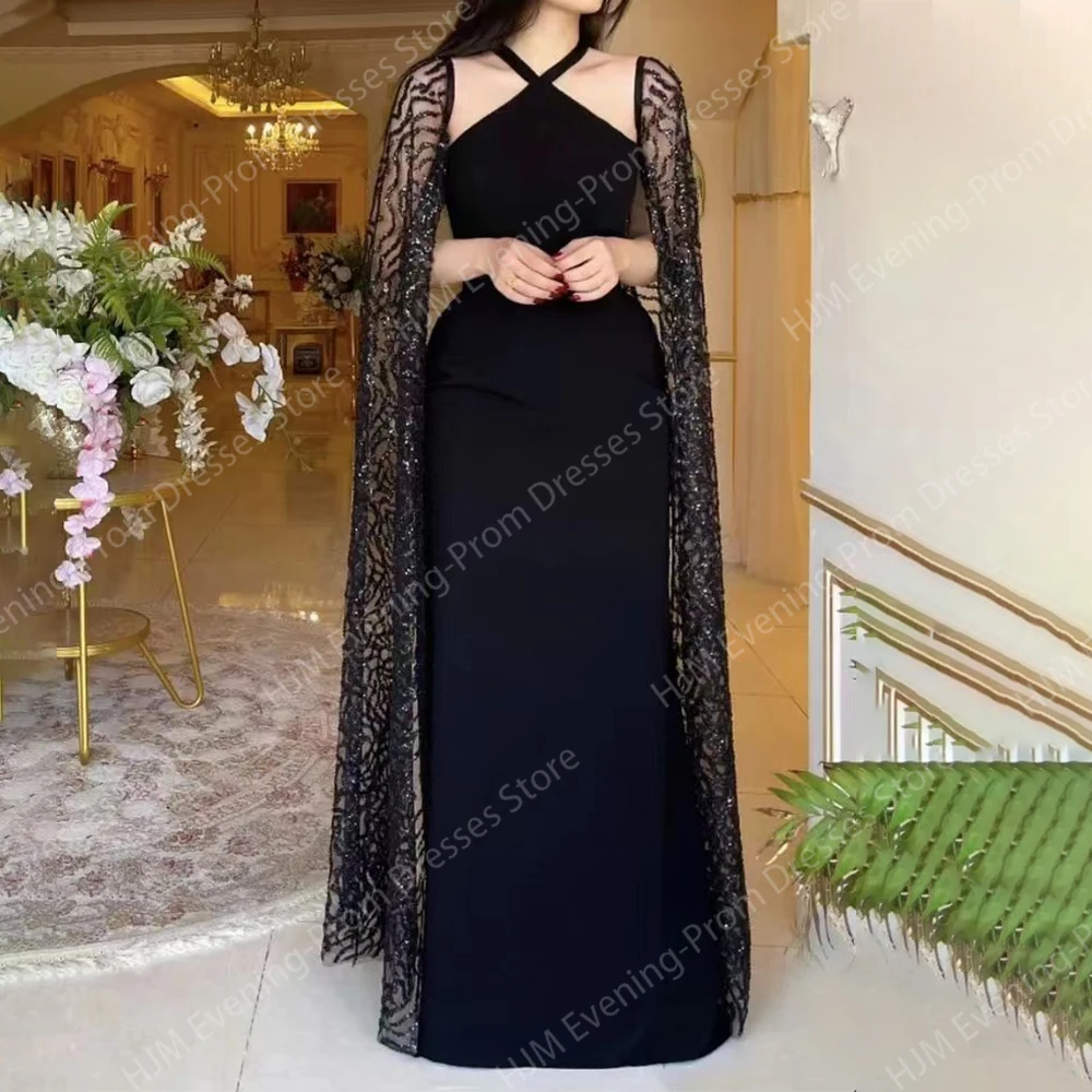 

Elegant Long Black Evening Dresses for Women Lace Floor-Length Sexy Mermaid Prom Party Wedding Gala Special Events Dress 2024