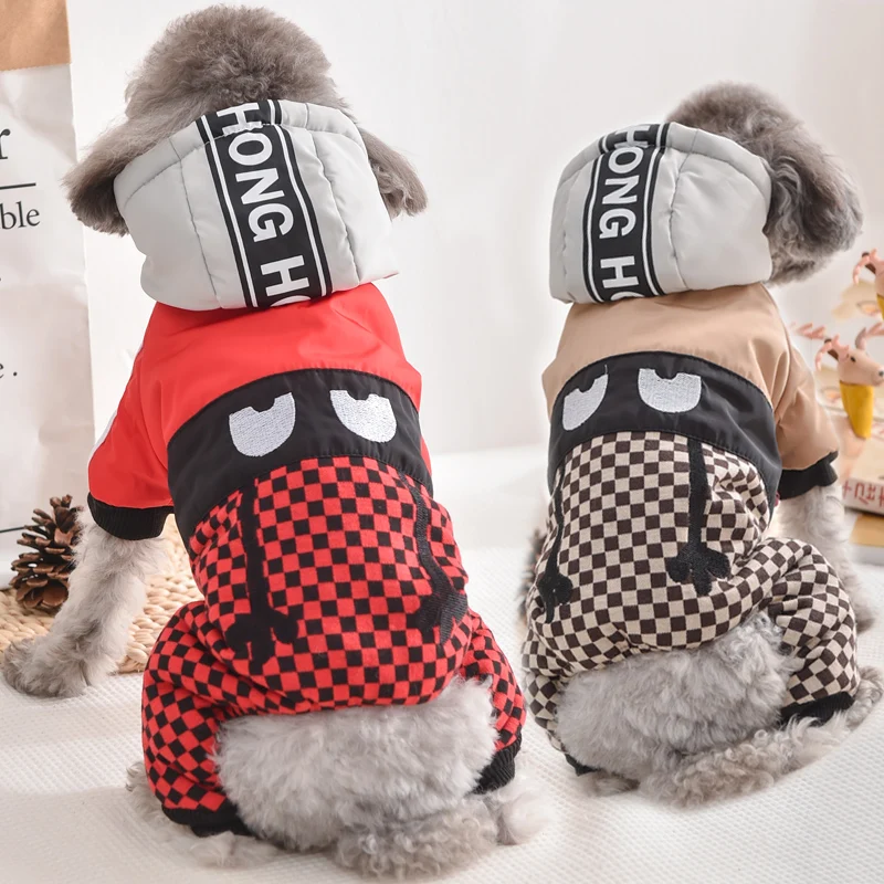 Luxury Warm Dog Clothes Windproof Hoodie With Sweater Pant Rompers Winter Pet Down Parkas Jacket  Puppy Chihuahua Yorkie Outfit