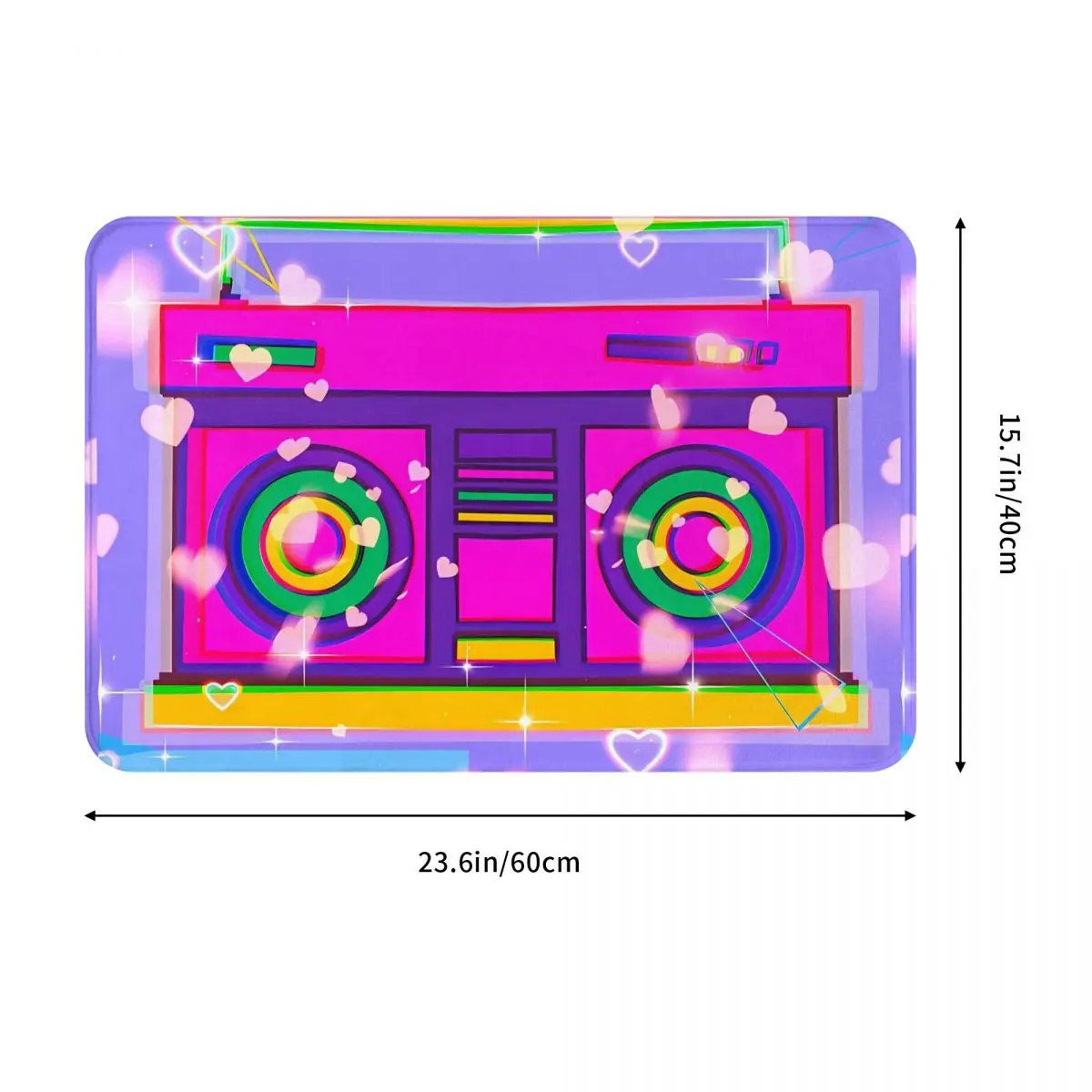 Colorful Pink Boombox Boom Box Music Non-Slip Carpet Doormat Bedroom Bathroom Mat Entrance Door Decor Rug