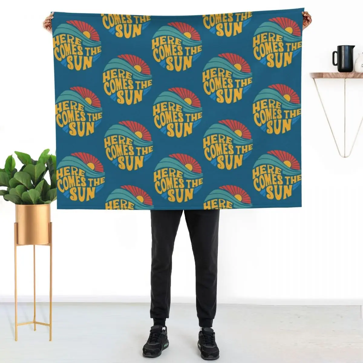 

Here Comes the Sun Throw Blanket Color Fast Cozy Throw Blanket