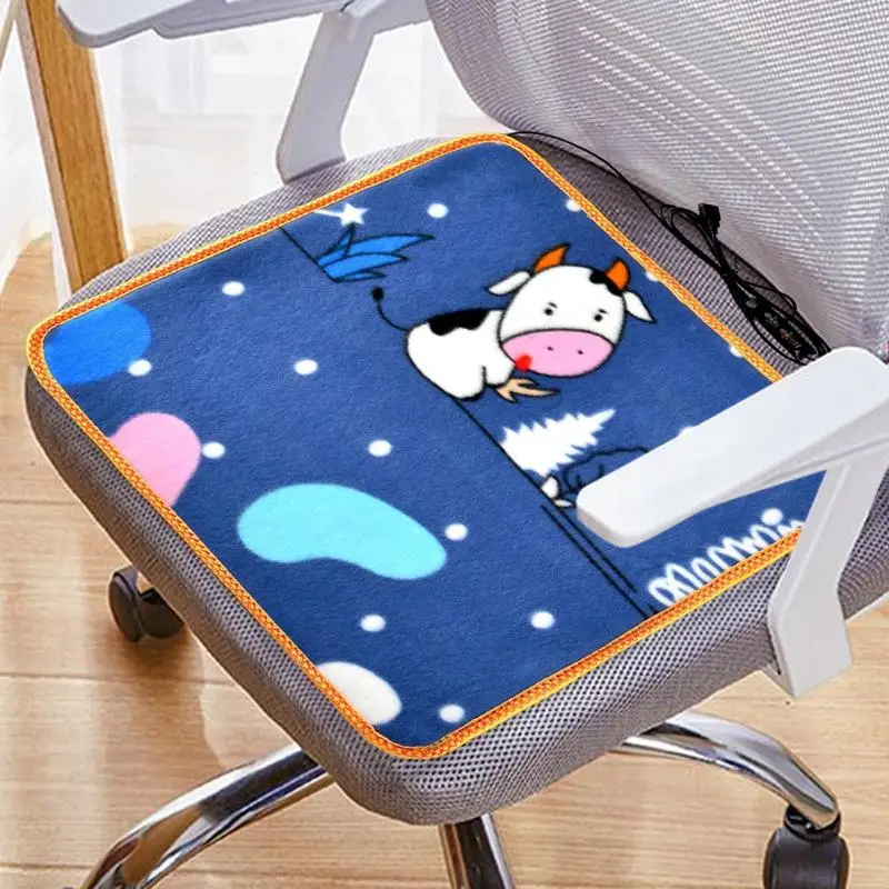 Funda para asiento de coche portátil de 45x45cm, almohadilla más cálida para invierno, manta eléctrica cálida para mascotas, cojín para asiento con calefacción recargable por USB para el hogar y el coche