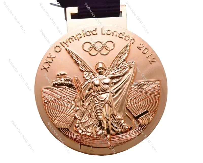 2012 London Medal, Bronze, 1:1 Reproduction with Ribbon, Commemorative Edition